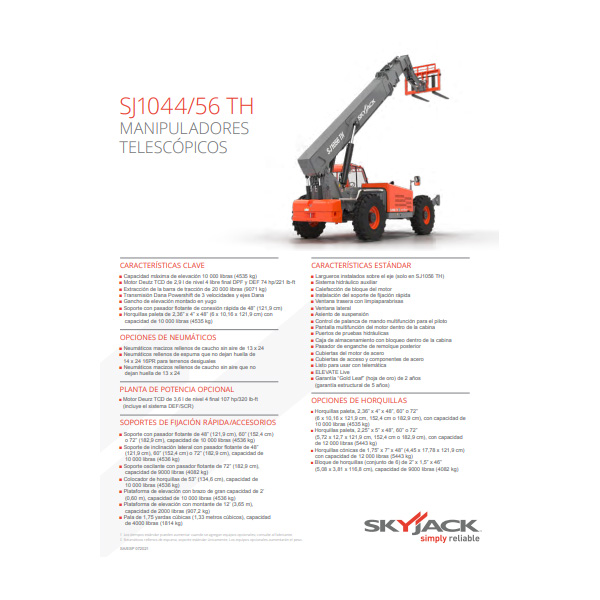 SJ1044/1056 TH Skyjack