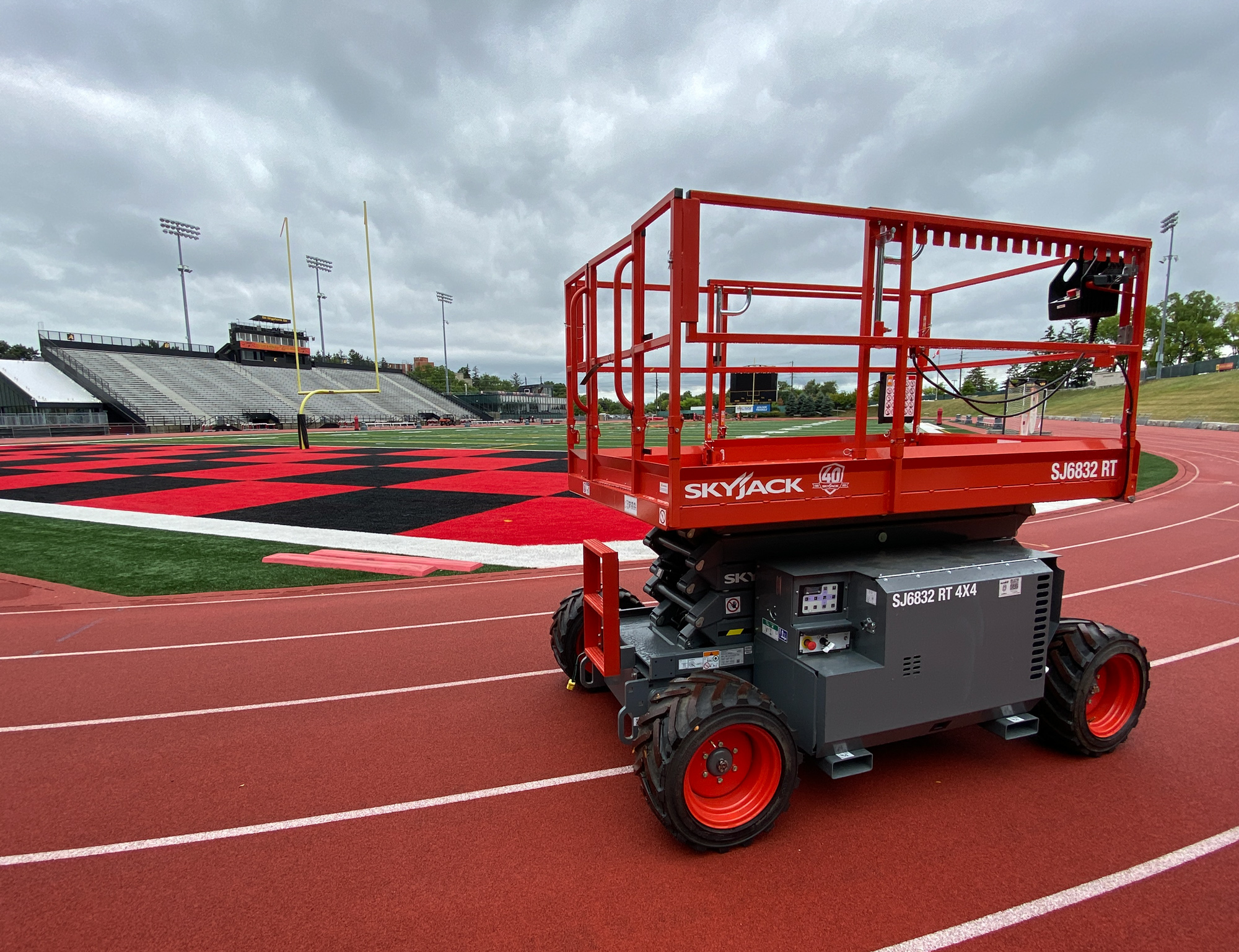 Skyjack RT at Alumni Stadium