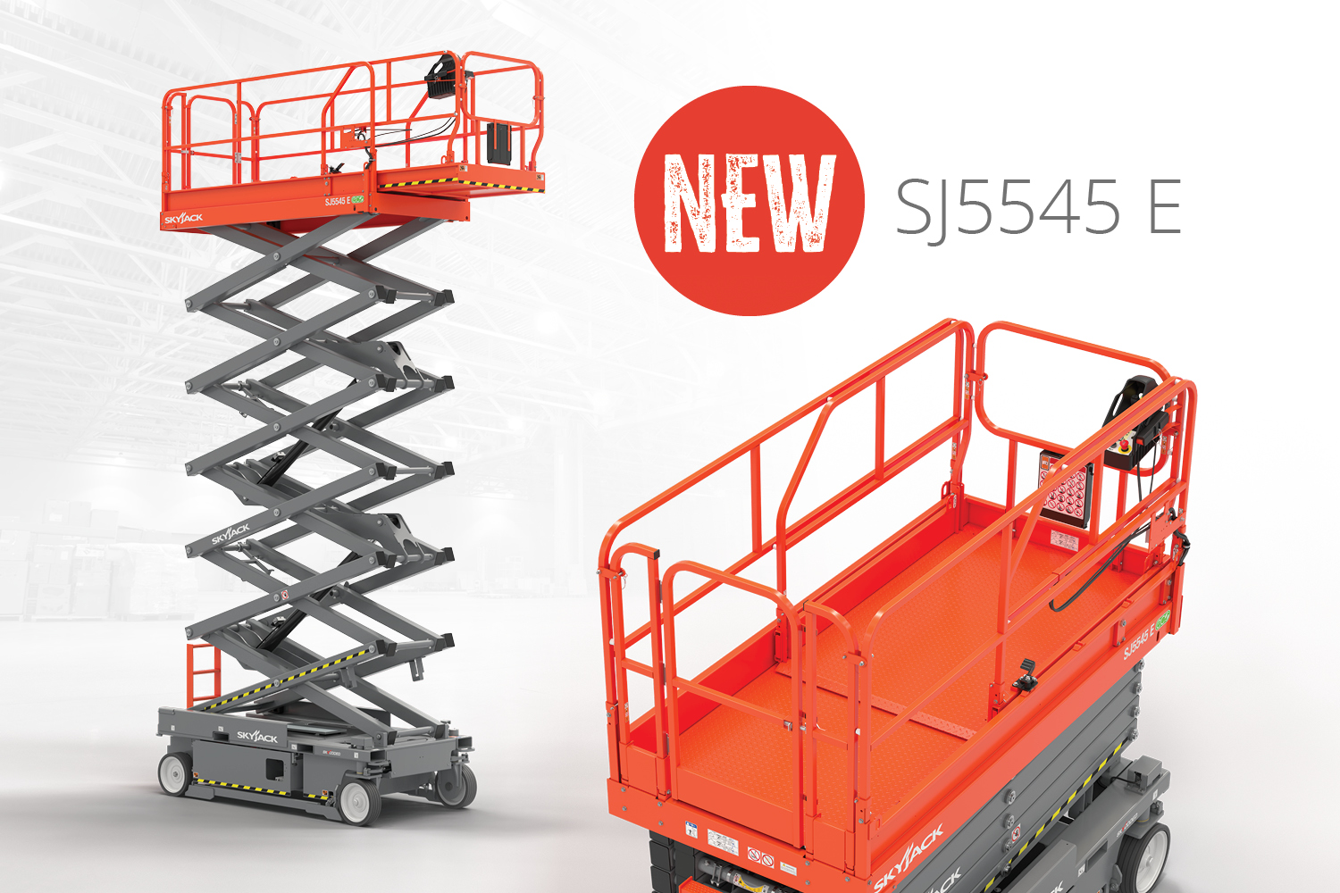 Skyjack SJ5545 E scissor lift promotional graphic
