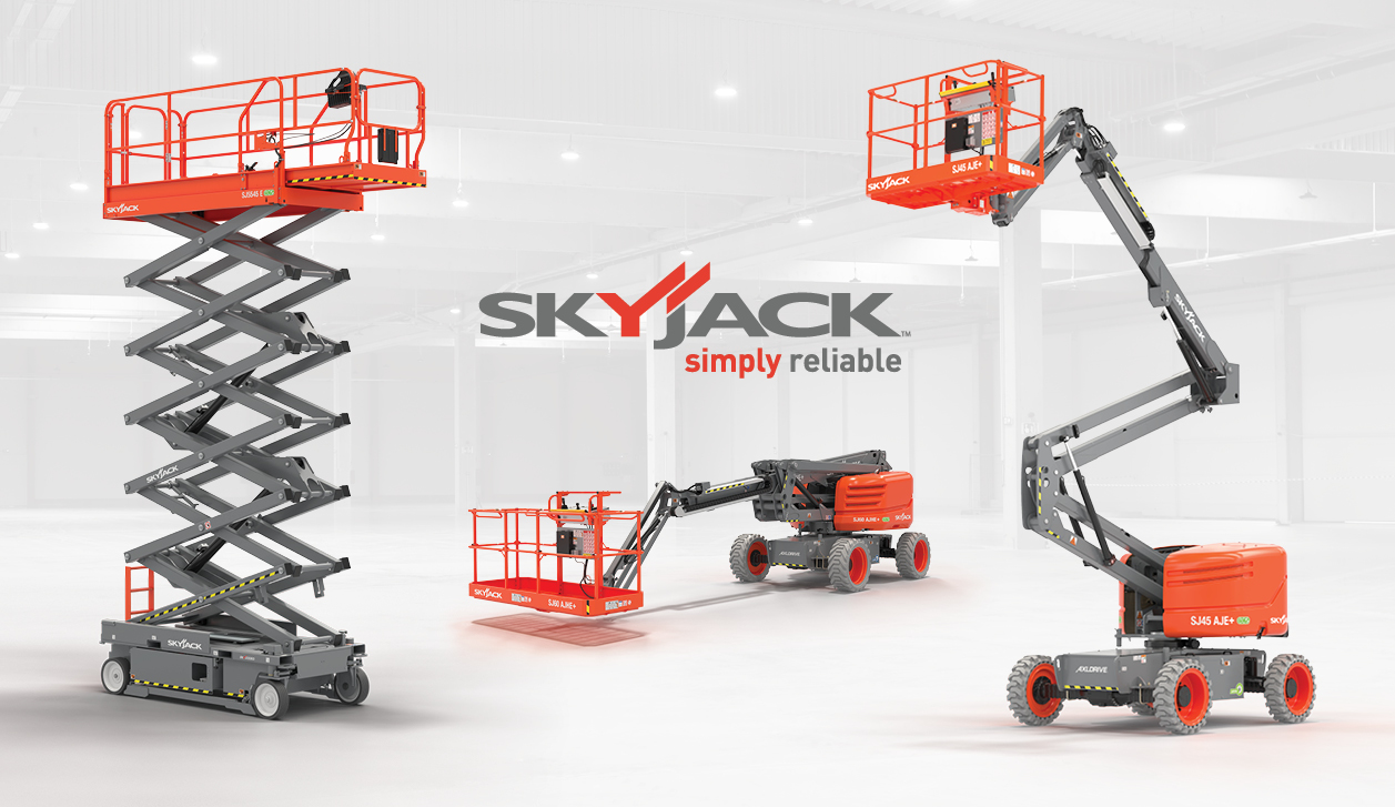 Graphic showing Skyjack scissor lifts and articulating booms.