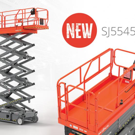 Skyjack SJ5545 E scissor lift promotional graphic
