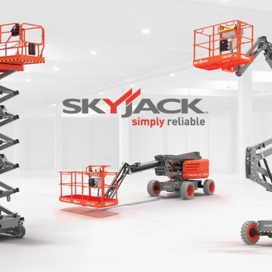 Graphic showing Skyjack scissor lifts and articulating booms.