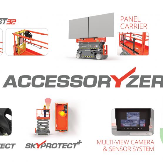 Graphic highlighting Skyjack's new accessories.
