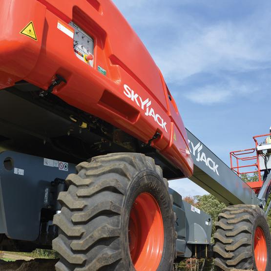 Skyjack telescopic boom in action.