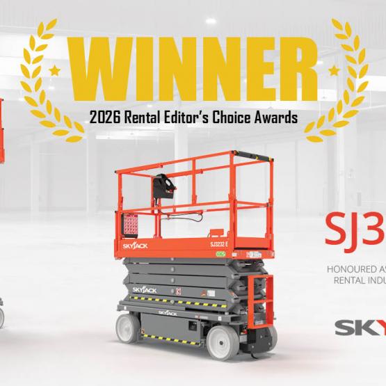 Graphic highlighting the SJ3232 E Rental Editor's Choice Award.